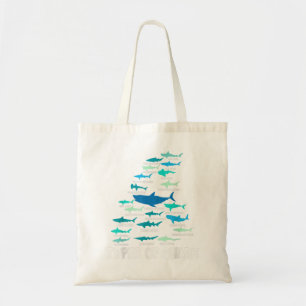 Types of Shark Megalodon Great White Nurse Shark M Tote Bag