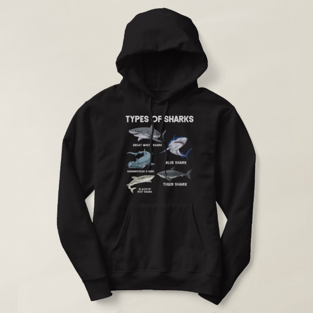 Types of Sharks Hoodie (Design Front)
