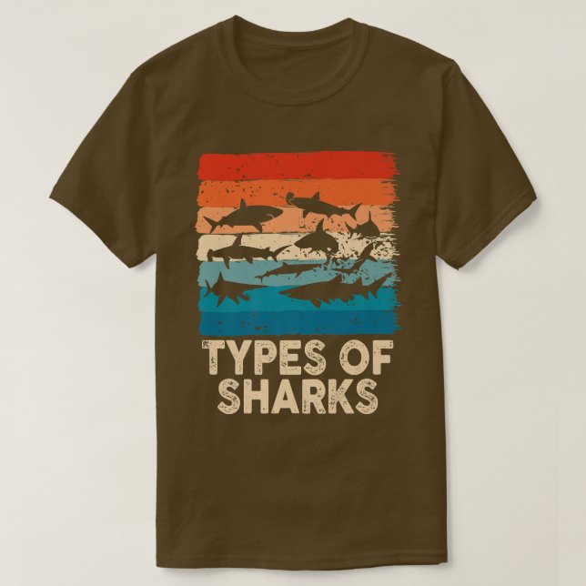 Types Of Sharks T-Shirt (Design Front)