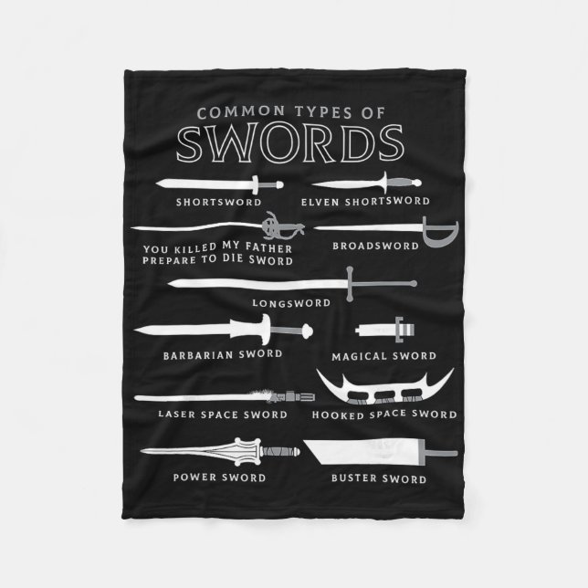 Types Of Swords  Fleece Blanket (Front)