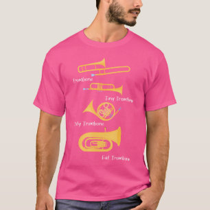 Types Of Trombones - Trombonist Jazz Music Player T-Shirt