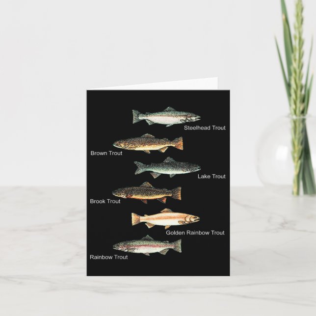 Types Of Trout Fish Species Collection Fishing  Card (Front)