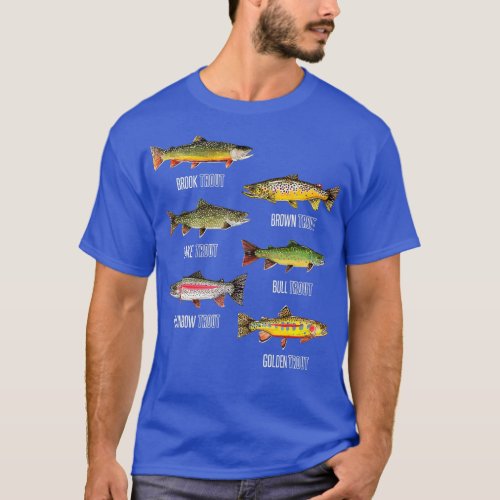 Types of Trout Fish Species Fishing Gift  T_Shirt