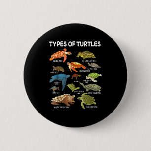 Types Of Turtles Funny Sea Turtle Animal Men Women Button