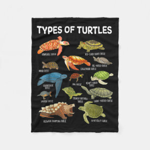 Types Of Turtles Funny Sea Turtle Animal Men Women Fleece Blanket