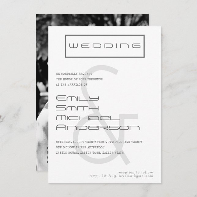 Typeset AMPERSAND Bold PHOTO Wedding Invitation (Front/Back)