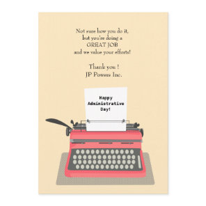 Typewriter Administrative Professional Day Thank You Card