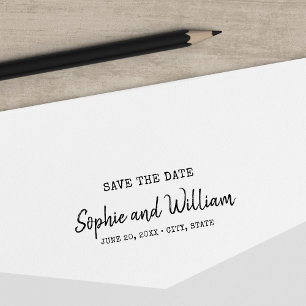 Typewriter and Script Save the Date Wedding Self-inking Stamp