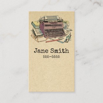 Typewriter Antique Paper News Writer Reporter Business Card by camcguire at Zazzle