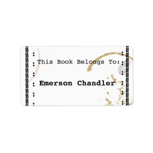 Typewriter Art Coffestain Editable Bookplate