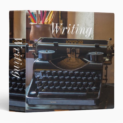 Typewriter Author or Writer Notes for Writing 3 Ring Binder