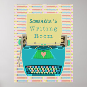 Typewriter Authors Writing Room Personalized Poster
