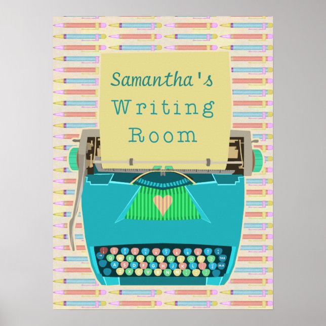 Typewriter Authors Writing Room Personalized Poster (Front)