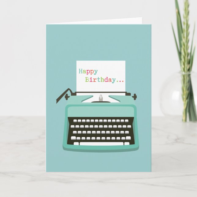 Typewriter Birthday Card (Front)