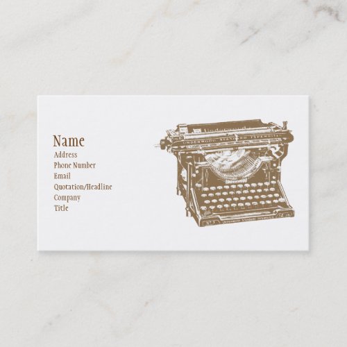 Typewriter Business Card
