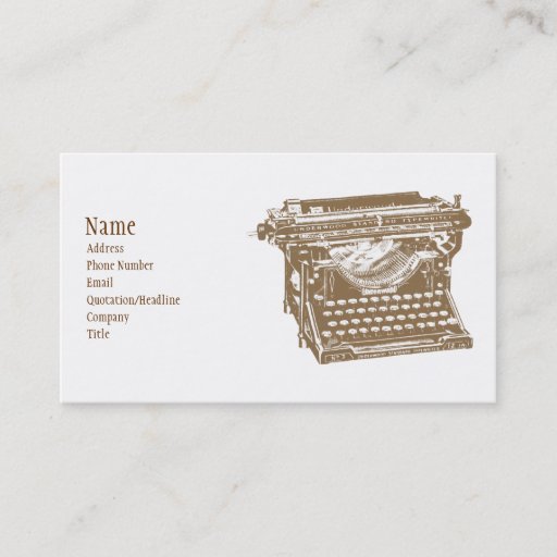 Customizable Typewriter Business Card