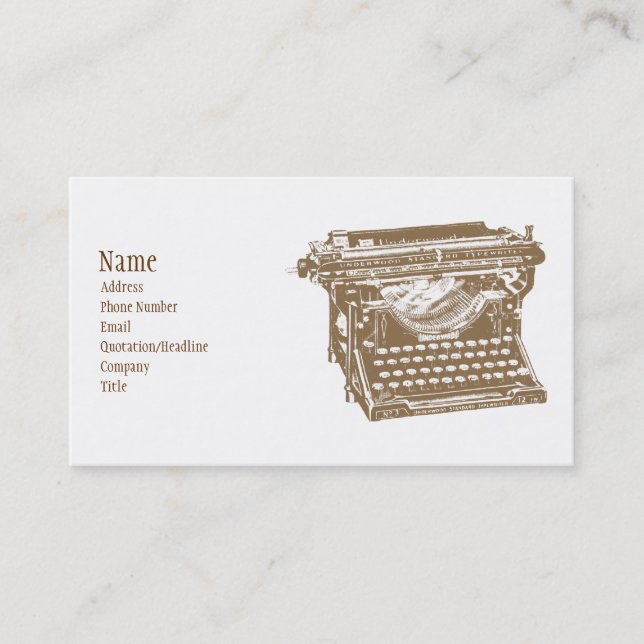 Typewriter Business Card (Front)