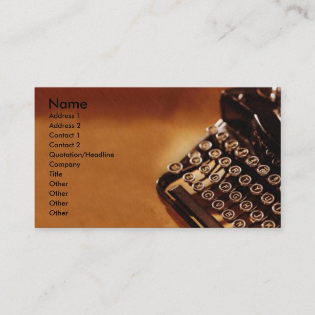 Typewriter Business Card (Front)