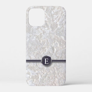 Typewriter Button Monogram with Marbled Background iPhone 12 Mini Case