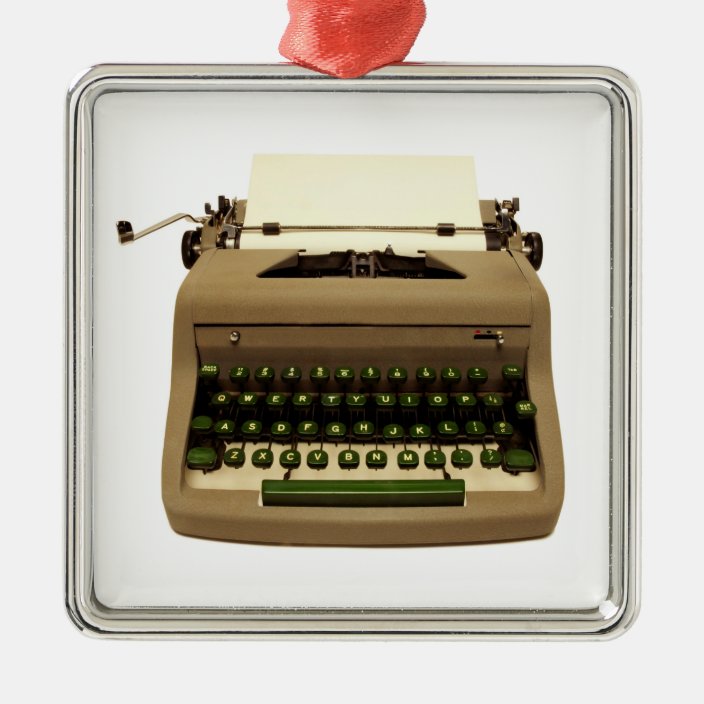 Typewriter Christmas Tree Ornament For Writers Zazzle Com Vintage typewriter with christmas decoration evergreen tree brunches. zazzle