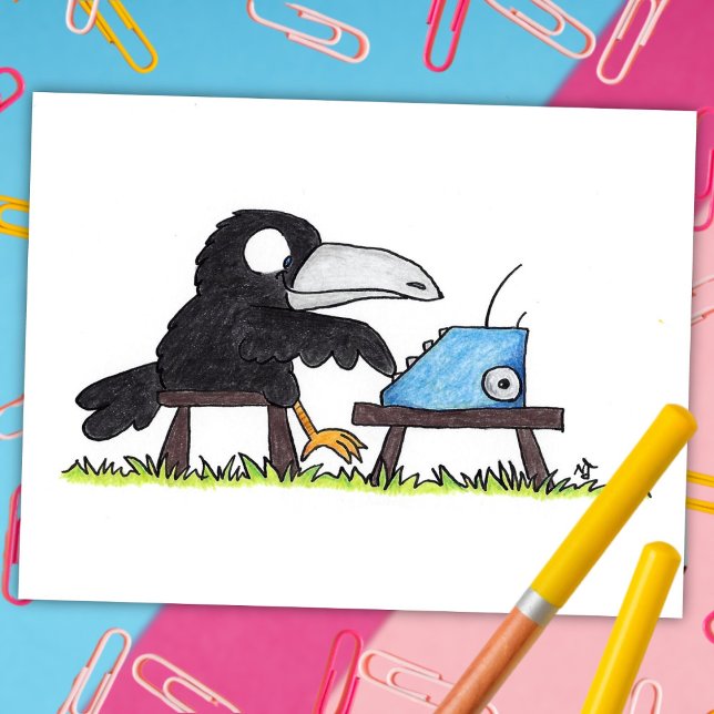 TYPEWRITER CROW postcard by Nicole Janes (Creator Uploaded)