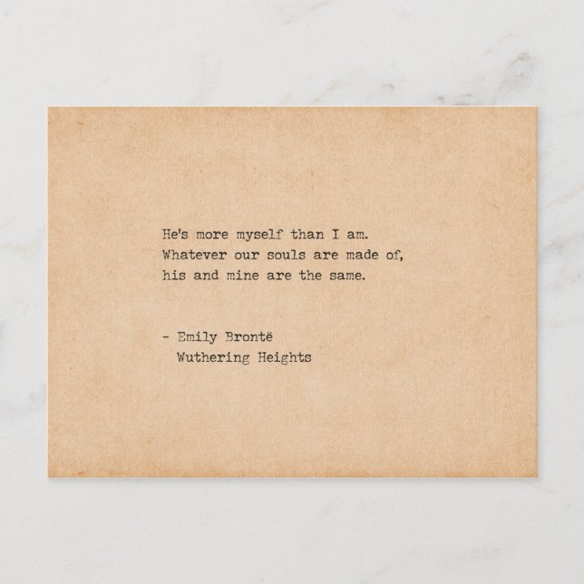 Typewriter Emily Bronte Our Souls are Made Postcard (Front)