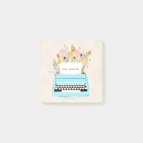 Typewriter Floral Bouquet Inspirational Quote Post_it Notes