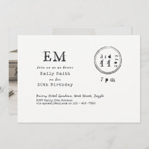 Typewriter Font Birthday (ANY) Invites Vintage Ink
