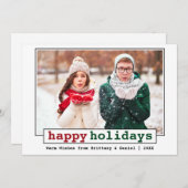 Typewriter Font Happy Holidays Photo Holiday Card Zazzle