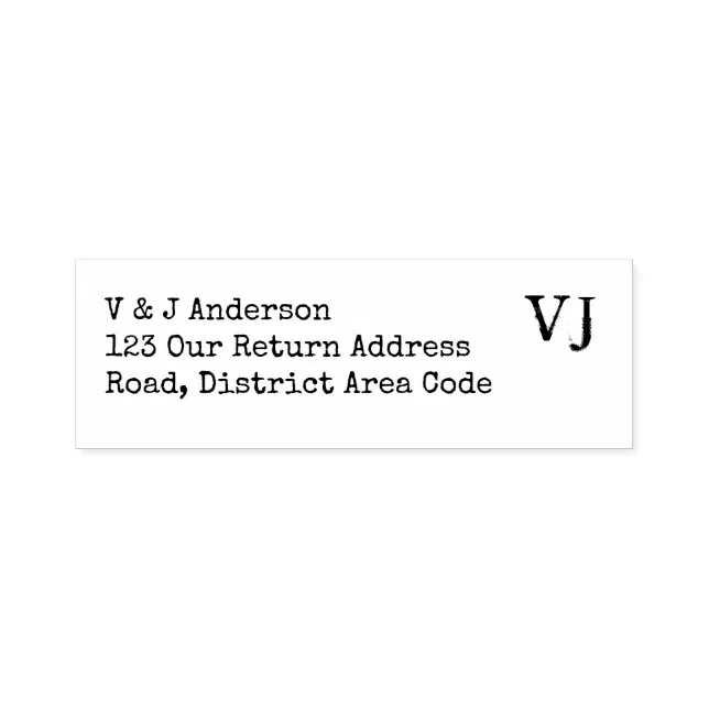 Typewriter Font Monogram Return Address Stamp Zazzle