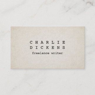 Typewriter Font Rough Old Paper Look Business Card