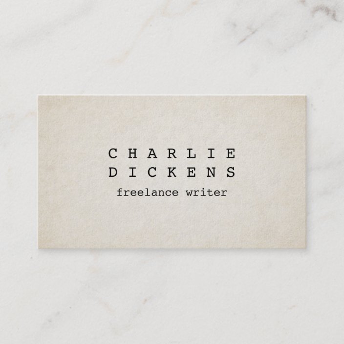 Typewriter Font Rough Old Paper Look Business Card Zazzle Com