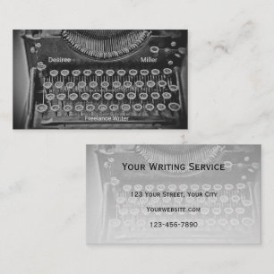 Typewriter Freelance Writer Vintage Antique Business Card