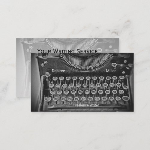 Typewriter Freelance Writer Vintage Antique Business Card