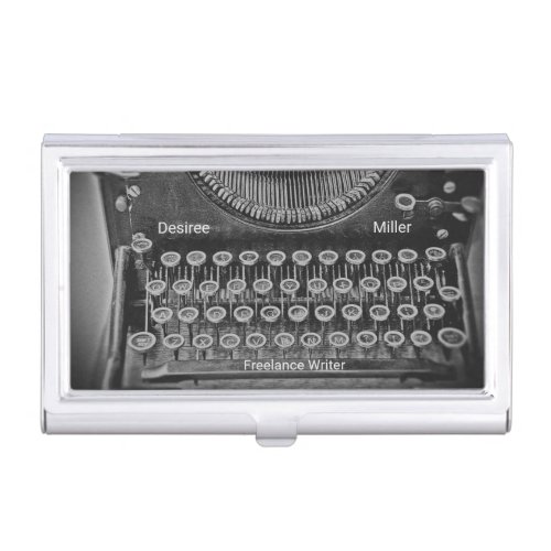 Typewriter Freelance Writer Vintage Antique Business Card Case