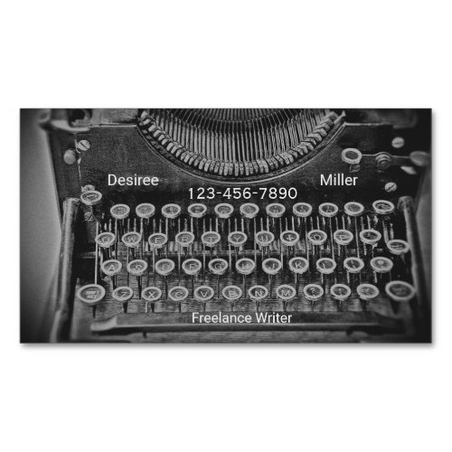Typewriter Freelance Writer Vintage Antique Business Card Magnet