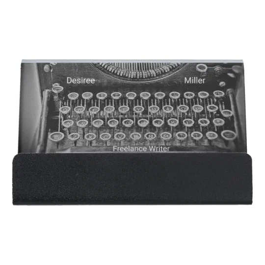 Vintage Typewriter Wooden Business Card Holder Desk Holder Card Messege Bes R7T8
