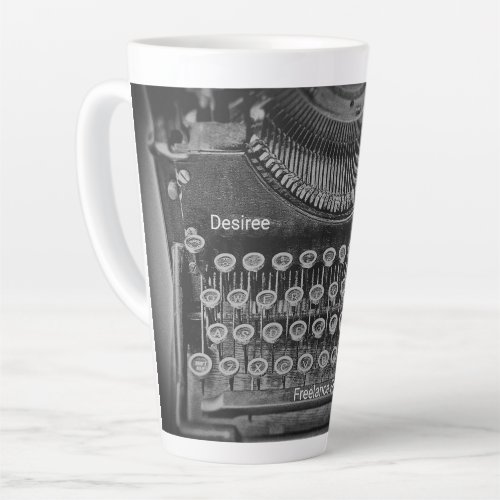 Typewriter Freelance Writer Vintage Antique Latte Mug