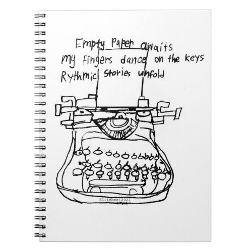 Typewriter haiku notebook