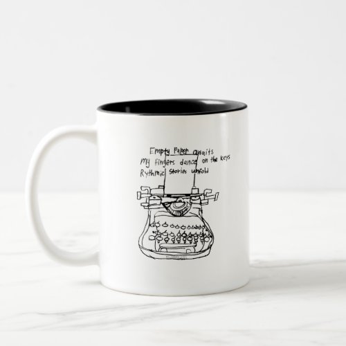 Typewriter haiku Two_Tone coffee mug
