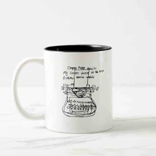 Typewriter haiku Two_Tone coffee mug