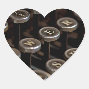 Typewriter Heart Sticker
