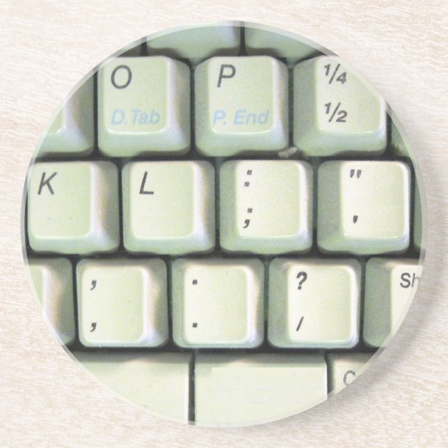 Typewriter Keyboard Sandstone Coaster (Front)