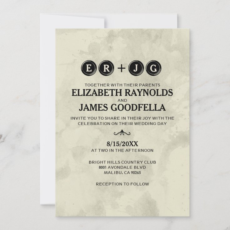 Typewriter Keys Wedding Invitations Zazzle
