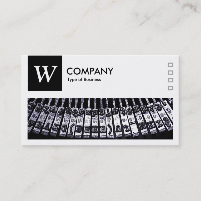 Typewriter - Logo and Panel v2 - Black Business Card (Front)