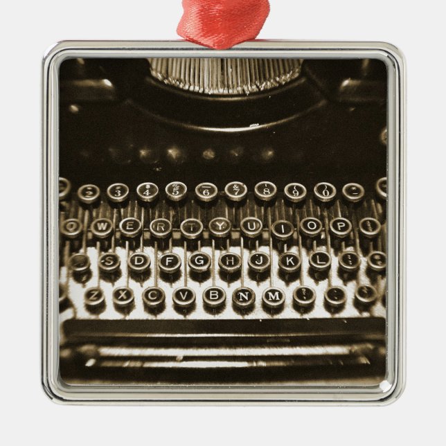 Typewriter Metal Ornament (Front)