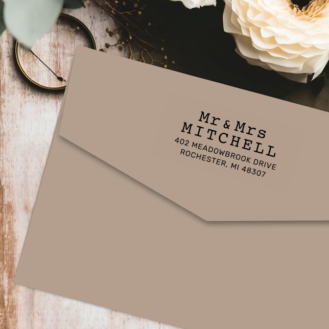 Typewriter Mr and Mrs Personalized Return Address  Self-inking Stamp (Creator Uploaded)