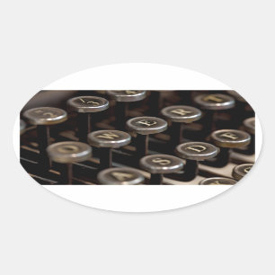 Typewriter Oval Sticker