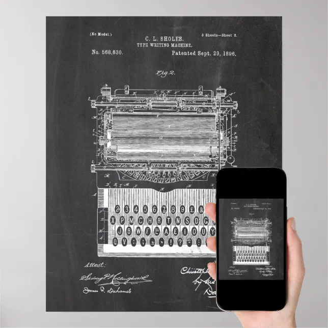 Typewriter Patent Poster | Zazzle