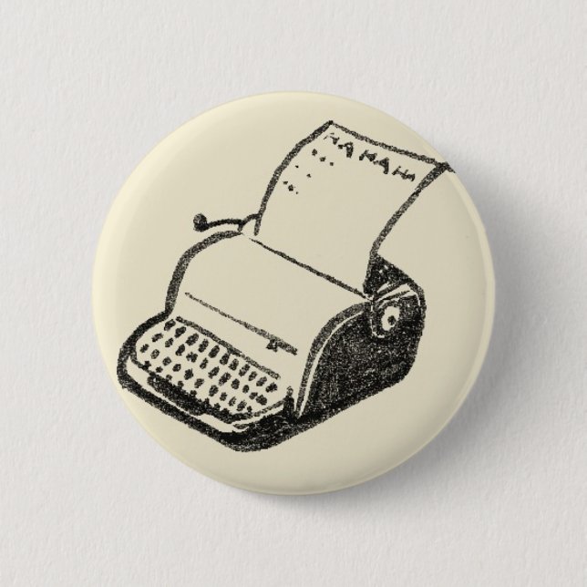 typewriter pinback button (Front)
